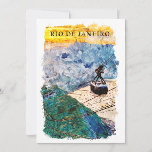 Convite Rio de Janeiro Brasil Arte em Aquarela