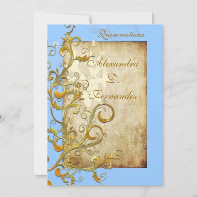 Convite Rios/borboletas floreados (Frente)