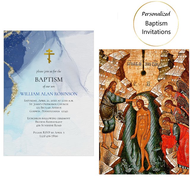 Convite Rios de Água Viva Batismo Cristão Ortodoxo (Criador carregado)