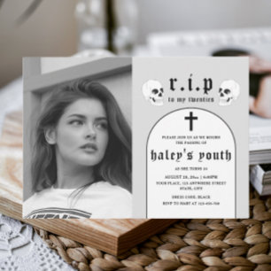 Convite RIP 20 e 20 anos Foto engraçada aniversário de 30