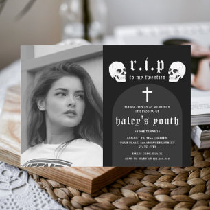 Convite RIP 20 e 20 anos Foto engraçada aniversário de 30