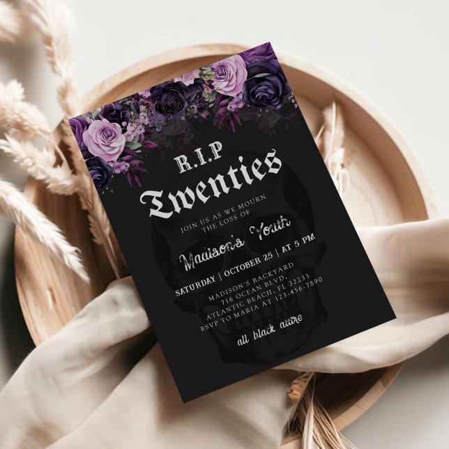 Convite RIP 20s Morte Floral ao meu aniversário de 30 anos (Criador carregado)