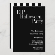 RIP Halloween Party Black and White Stripe