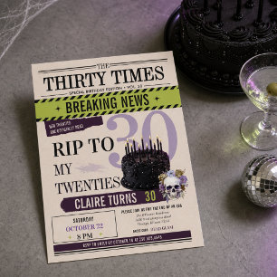 Convite RIP para os meus Vinte Anos Aniversário de 30 anos