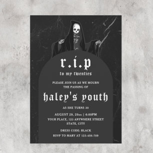 Convite RIP Vinte Anos 20 Anos Engraçado Morte Funeral 30