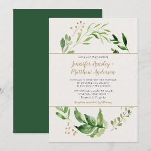 Convite Riqueza Botânica Rúscula Rustic Wreath Ivory Weddi