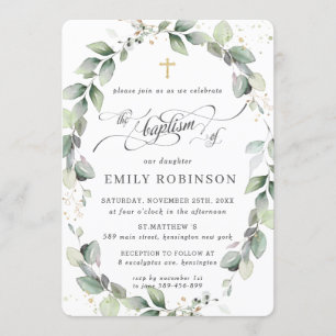 Convite Riqueza Russo Folhagem Foliage Era Dourado Batismo