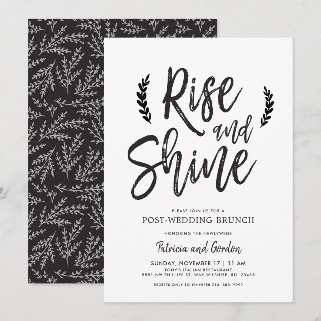 Convite Rise and Shine | Brunch Pós-Casamento (Frente/Verso)