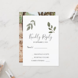 Convite Ritis elegante folhas botânicas foto Casamento RSV