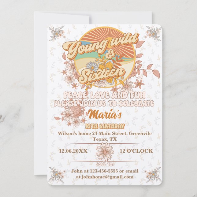 Convite Ritmo retrorreflector no último aniversário de 16  (Frente)