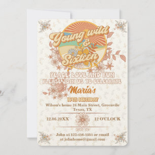 Convite Ritmo retrorreflector no último aniversário de 16 