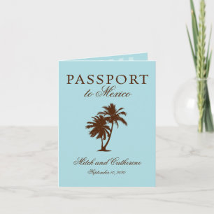 Convite Riviera Maya México Passaporte   Casamento