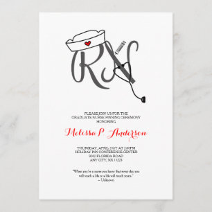 Convite RN Pinning Ceremony Invite, divertida formatura de