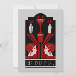Convite Roaring Twties Art Deco Birthday