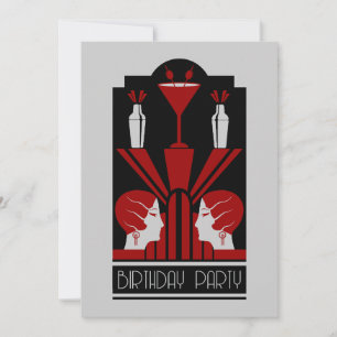 Convite Roaring Twties Art Deco Birthday
