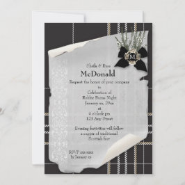 Convite Robbie Burns Black Tartan
