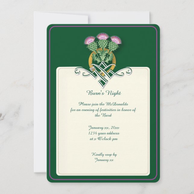 Convite Robbie queima o Thistle (Frente)