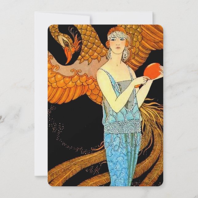Convite “Robe de Soir” Art Déco por George Barbier (Frente)