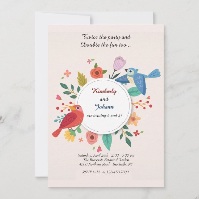 Convite Robin e Blue Jay (Frente)