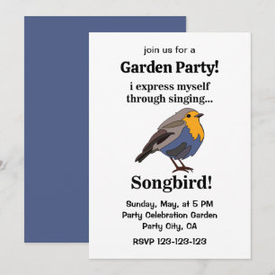 Convite Robin Redbreast Songbird Garden Party