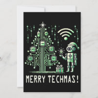 Robô AI com Árvore de Natal Tech - Techmas de Feli