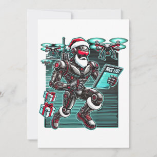 Convite Robô de Papai Noel com Drones e Natal impulsionado