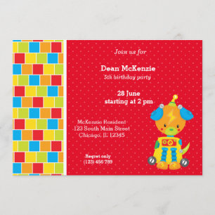 Convite Robô * escolha a cor de fundo