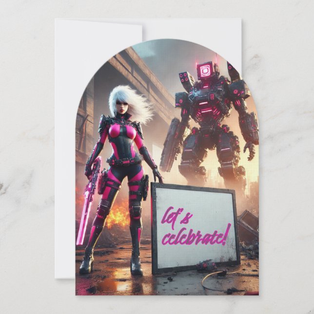 Convite Robô Herói (Frente)