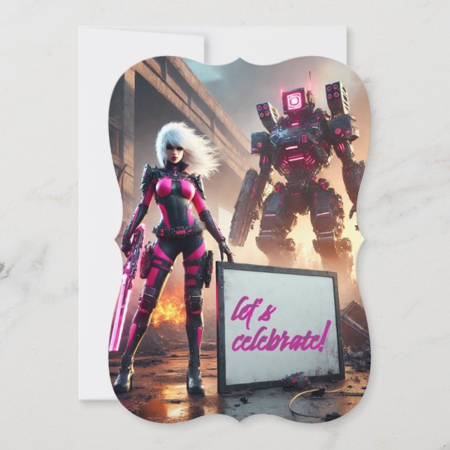 Convite Robô Herói (Frente)