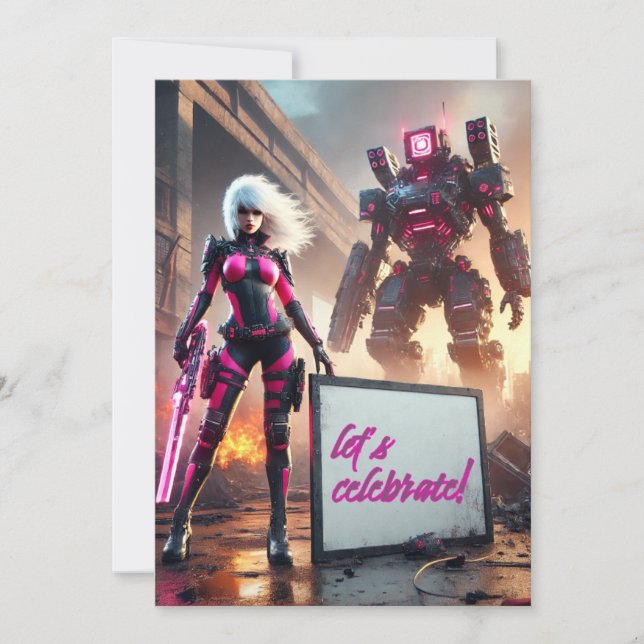 Convite Robô Herói (Frente)