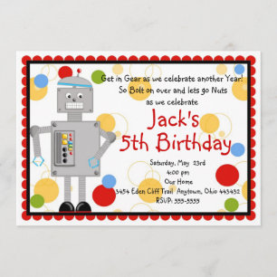 Convite Robot Birthday