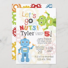 Convite Robot Birthday Invisions Robots Festa de aniversár