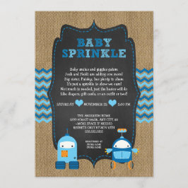 Convite ROBOT BOY baby sprinkle / quadro de chalkboard RUS