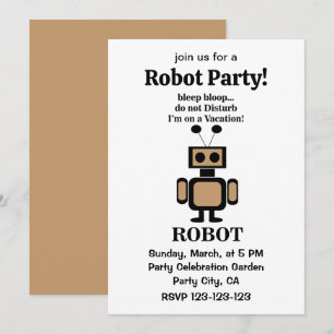 Convite Robot Funny Tech Party