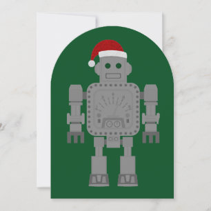 Convite robot santa claus de natal engraçado