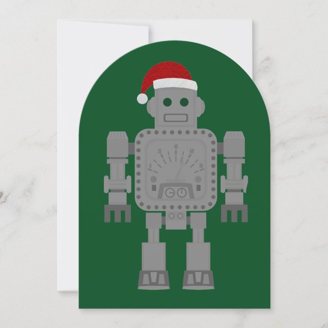 Convite robot santa claus de natal engraçado (Frente)