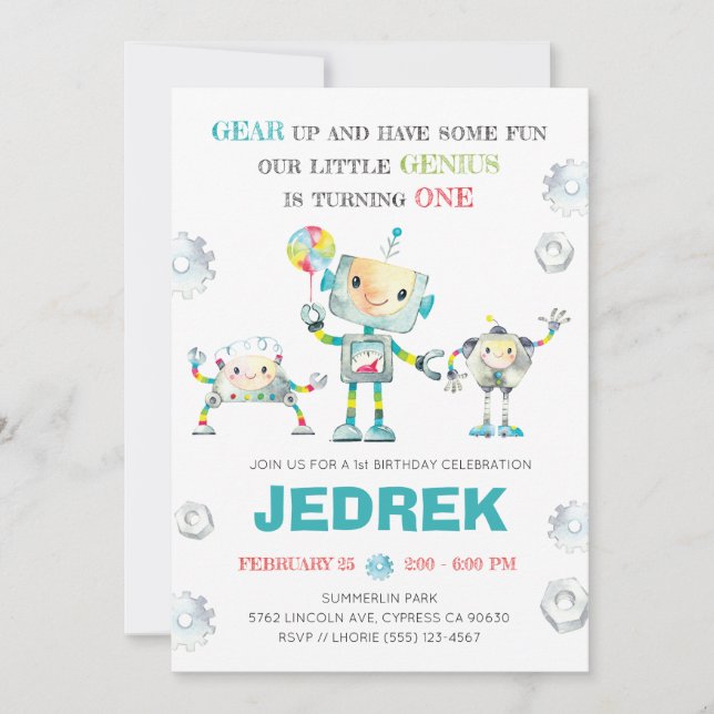 Convite Robot Um (Frente)