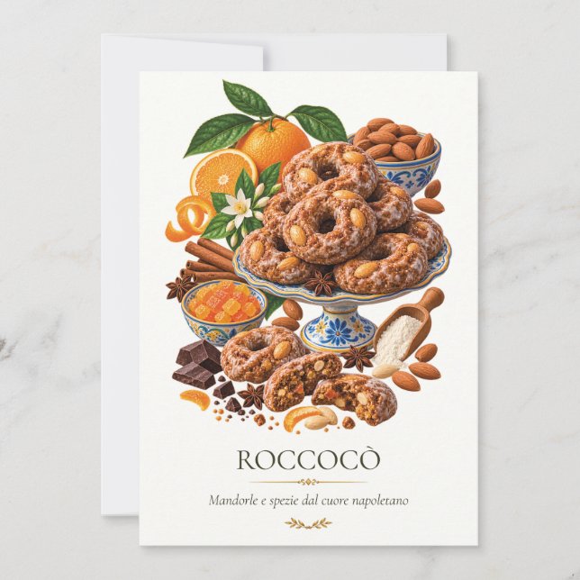 Convite Roccocò – Vintage Italian Dessert (Frente)