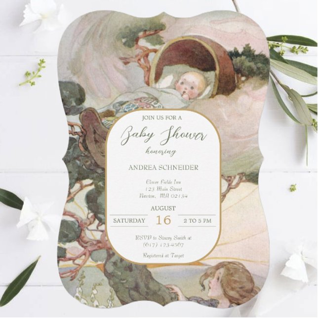 Convite Rock A Bye Baby Nursery Rhyme Chá de fraldas (Criador carregado)