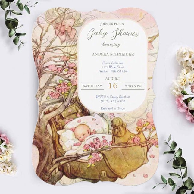 Convite Rock A Bye Baby Nursery Rhyme Chá de fraldas (Criador carregado)