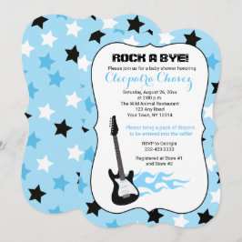 Convite Rock a Bye Blue Rock Star Chá de fraldas