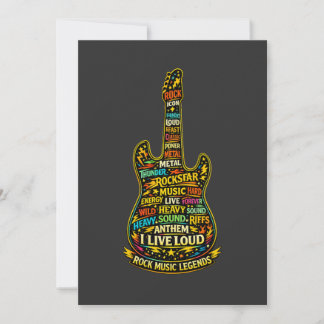 Convite Rock Guitar Typography Art