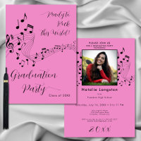Rock Music Black & Pink Photo Festa de formatura