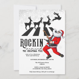 Convite Rock N Roll Papais noeis Reindeer Rockin Festa de