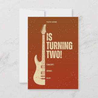 Convite Rock-n-Roll Two Birthday Invite