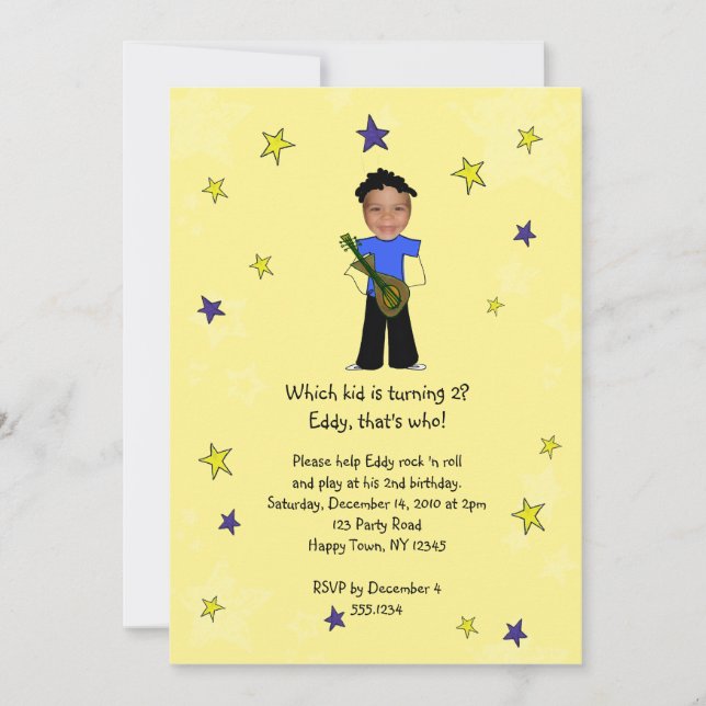 Convite Rock Star Photo Imponha BOY (Frente)