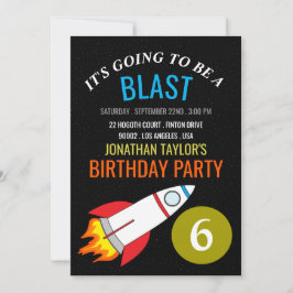 Convite Rocket espacial para o Aniversário das Crianças da