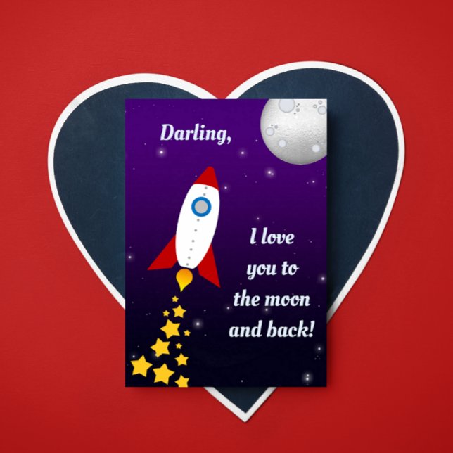 Convite Rocket Ship Ame You to the Moon Card (Criador carregado)