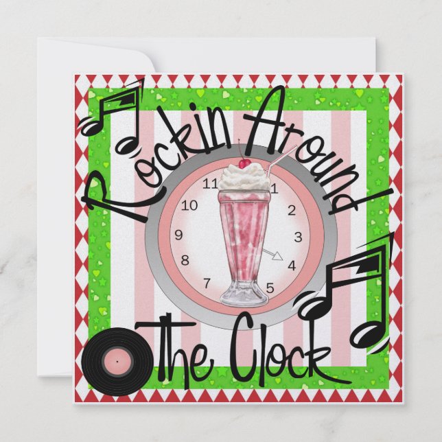 Convite Rockin' em torno da festa do relógio - SRF (Frente)