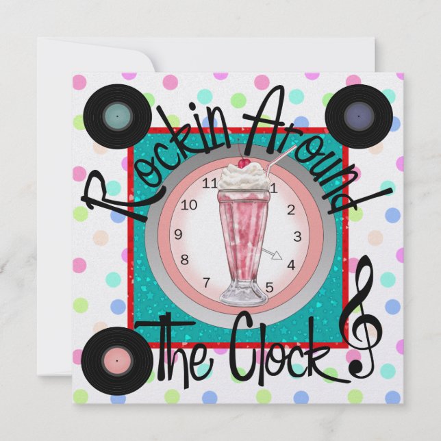 Convite Rockin' em torno da festa do relógio - SRF (Frente)